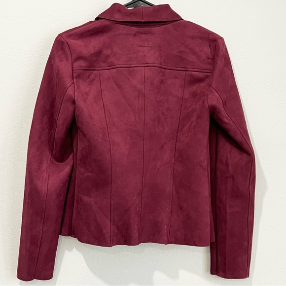 Kut From The Kloth Merlot Burgundy Faux Suede Moto Jacket - XS - Picture 3 of 11